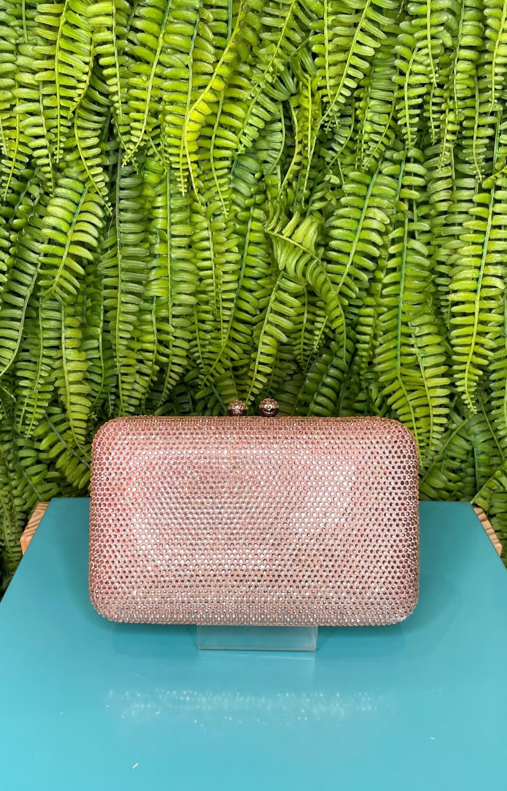 BOLSA QUADRADA SWAROVISK ROSE