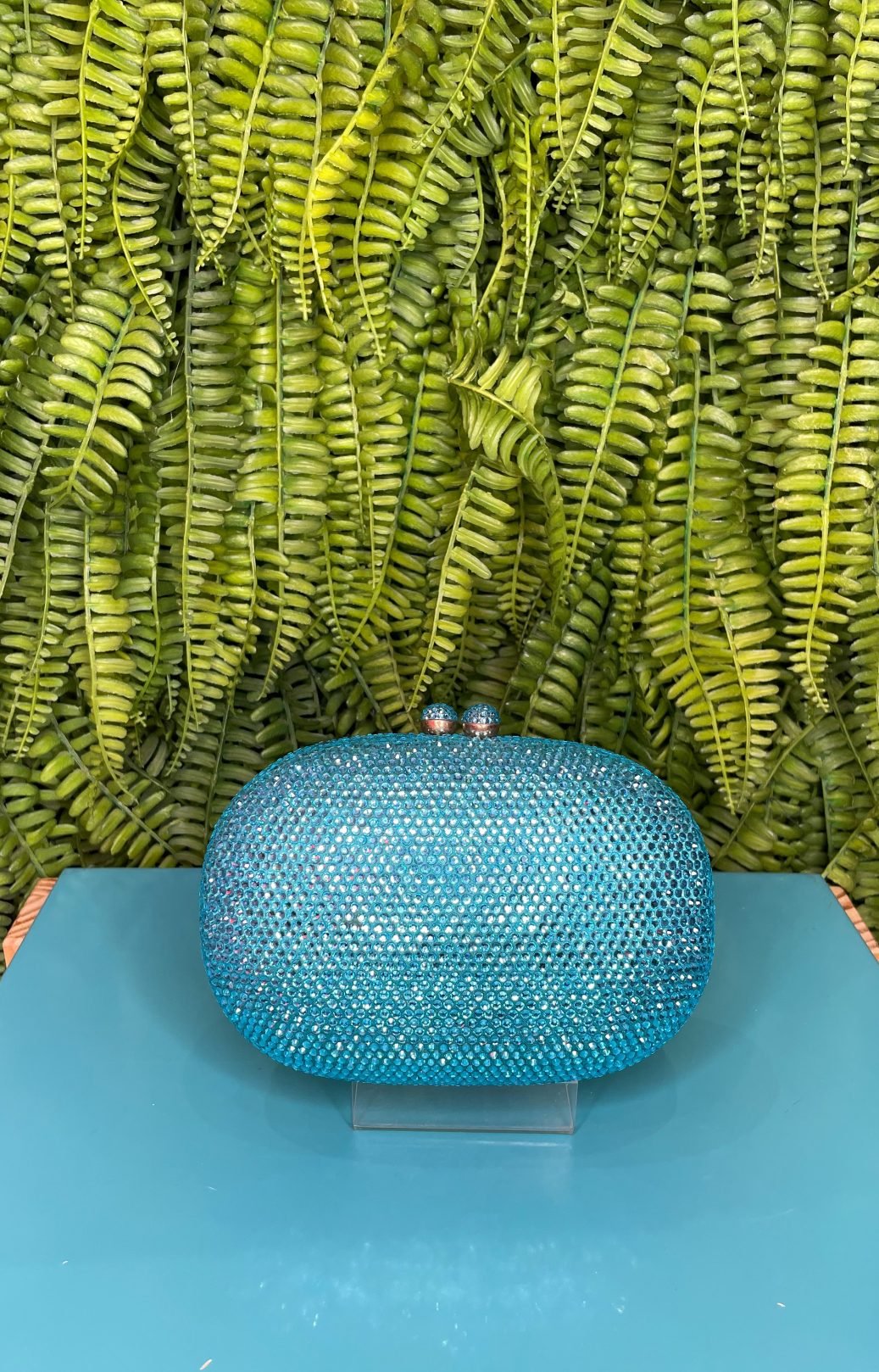 BOLSA SWAROVISK OVAL AZUL TURQUESA