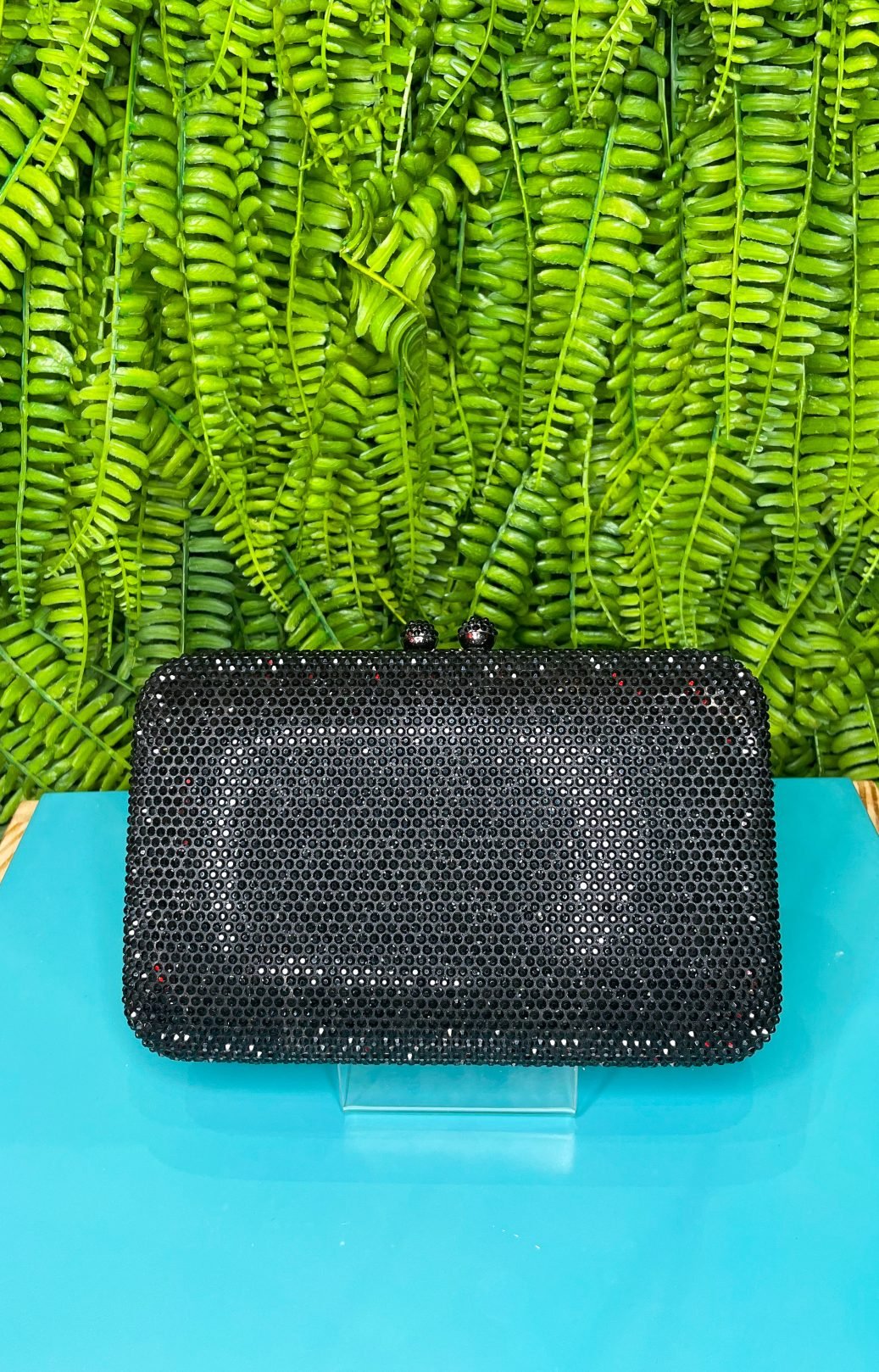 BOLSA QUADRADA SWAROVISK PRETO