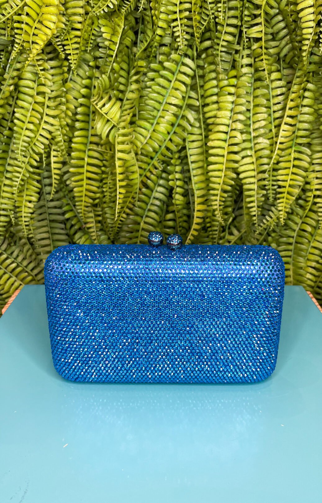 CLUTCH CRISTAIS AZUL TURQUESA