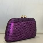 CLUTCH STRASS SWAROVSKI RETANGULO ROXO