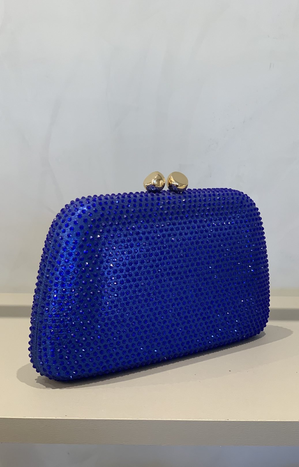 CLUTCH STRASS SWAROVSKI RETANGULO AZUL