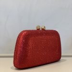 CLUTCH STRASS SWAROVSKI RETANGULO VERMELHO