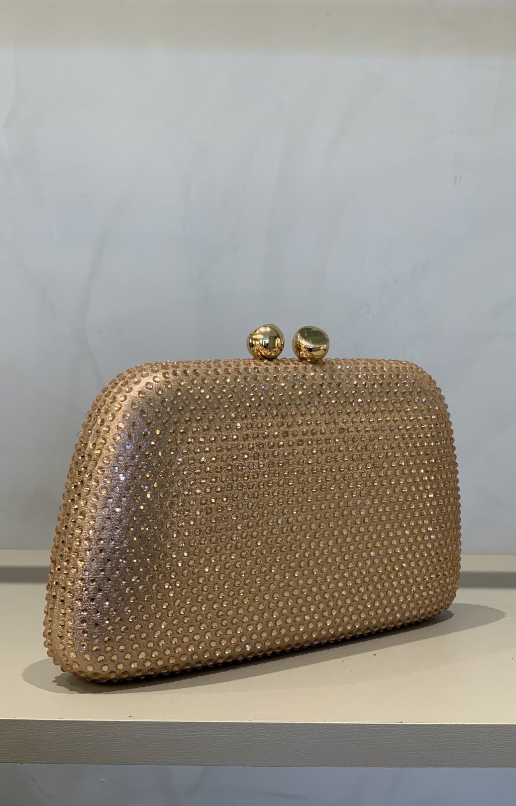 CLUTCH STRASS SWAROVSKI RETANGULO ROSÉ