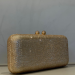 CLUTCH RETANGULAR STRASS ROSE