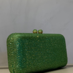 CLUTCH RETANGULAR STRASS VERDE